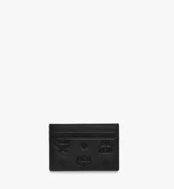 Aren Card Case In Embossed Monogram Leather