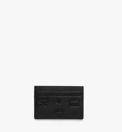 Aren Card Case In Embossed Monogram Leather