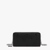 Aren Chain Zip Around Wallet In Embossed Monogram Leather