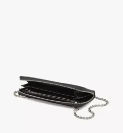 Aren Chain Zip Around Wallet In Embossed Monogram Leather