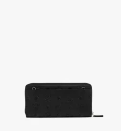 Aren Chain Zip Around Wallet In Embossed Monogram Leather