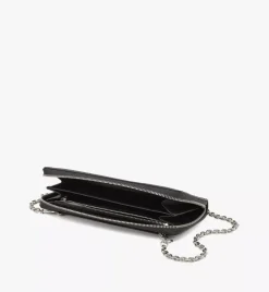 Aren Chain Zip Around Wallet In Embossed Monogram Leather