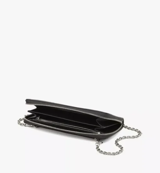 Aren Chain Zip Around Wallet In Embossed Monogram Leather