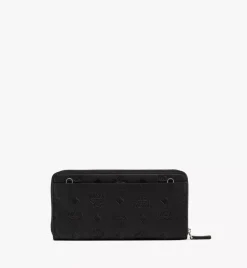 Aren Chain Zip Around Wallet In Embossed Monogram Leather