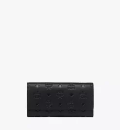Aren Continental Wallet In Embossed Monogram Leather