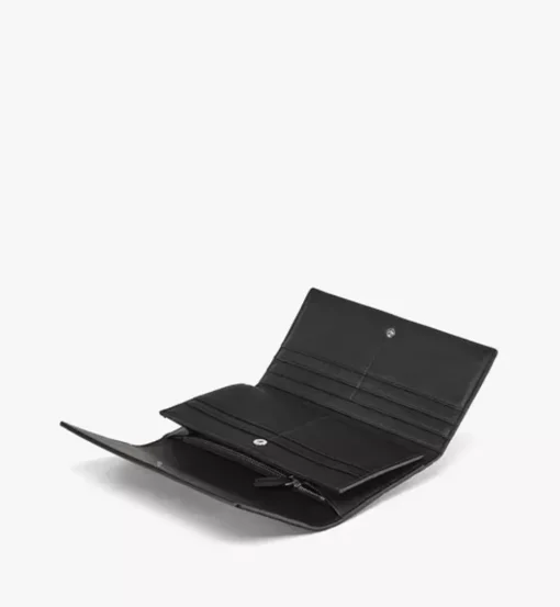 Aren Continental Wallet In Embossed Monogram Leather