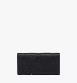 Aren Continental Wallet In Embossed Monogram Leather