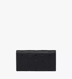 Aren Continental Wallet In Embossed Monogram Leather