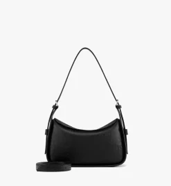 Aren Flap Hobo Bag In Embossed Monogram Leather