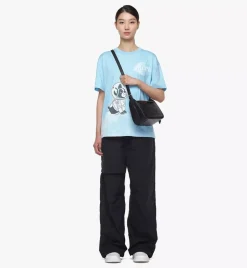 Aren Flap Hobo Bag In Embossed Monogram Leather