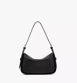 Aren Flap Hobo Bag In Embossed Monogram Leather