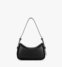 Aren Flap Hobo Bag In Embossed Monogram Leather