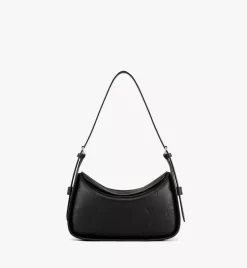 Aren Flap Hobo Bag In Embossed Monogram Leather