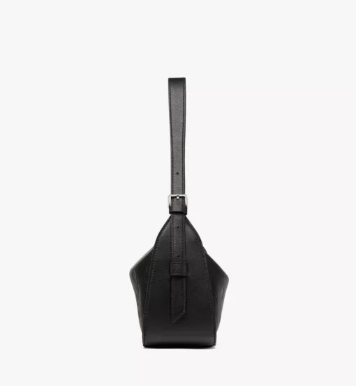 Aren Flap Hobo Bag In Embossed Monogram Leather