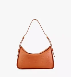 Aren Flap Hobo In Embossed Monogram Leather