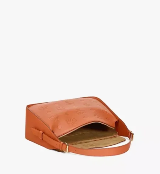 Aren Flap Hobo In Embossed Monogram Leather