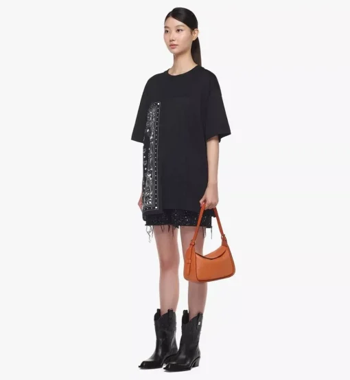 Aren Flap Hobo In Embossed Monogram Leather