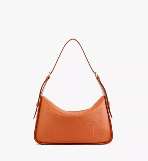 Aren Flap Hobo In Embossed Monogram Leather