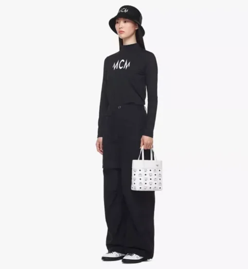 Aren Top-Zip Shopper In Visetos Leather Mix