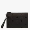 Aren Wristlet Zip Pouch In Maxi Monogram Leather