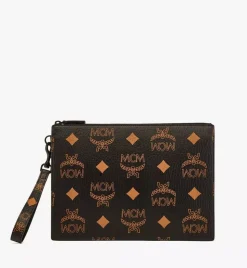 Aren Wristlet Zip Pouch In Maxi Visetos