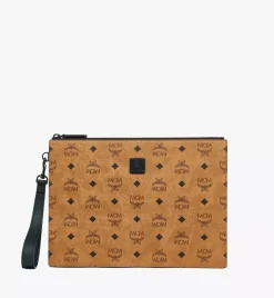 Aren Wristlet Zip Pouch In Visetos
