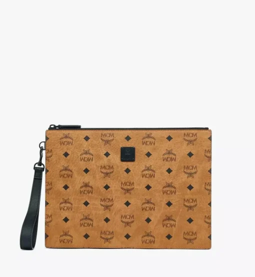 Aren Wristlet Zip Pouch In Visetos