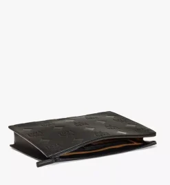 Aren Wristlet Zip Pouch In Maxi Monogram Leather