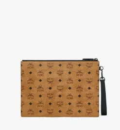 Aren Wristlet Zip Pouch In Visetos