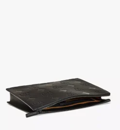Aren Wristlet Zip Pouch In Maxi Monogram Leather