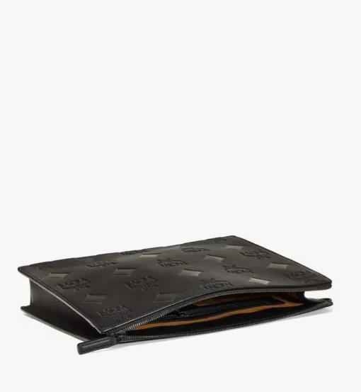 Aren Wristlet Zip Pouch In Maxi Monogram Leather