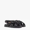 Cross Sandals In Lamb Leather