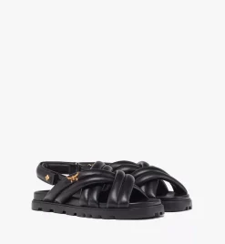 Cross Sandals In Lamb Leather