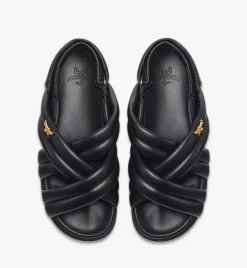 Cross Sandals In Lamb Leather