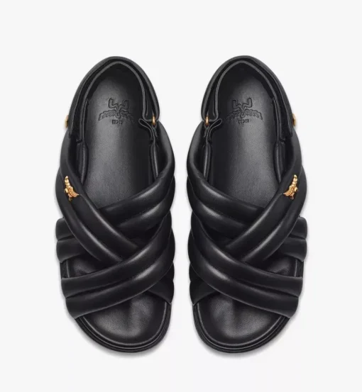 Cross Sandals In Lamb Leather