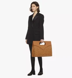 Diamond Tote In Visetos Leather Mix