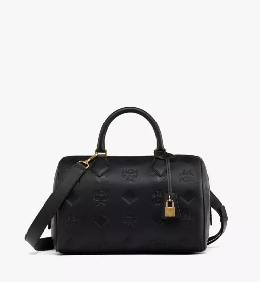 Ella Boston Bag In Maxi Monogram Leather