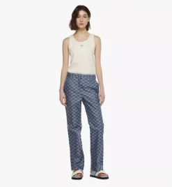 Flared Pants In Lauretos Denim Jacquard