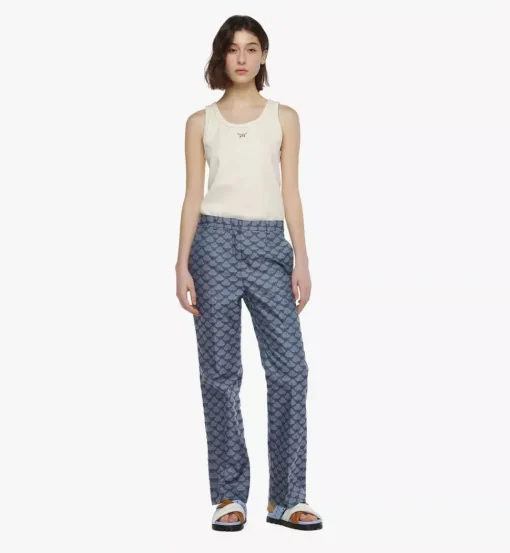Flared Pants In Lauretos Denim Jacquard