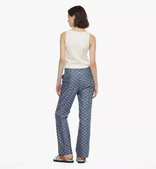 Flared Pants In Lauretos Denim Jacquard