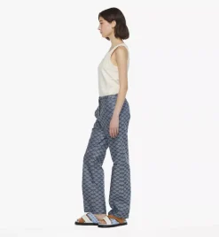 Flared Pants In Lauretos Denim Jacquard