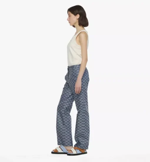 Flared Pants In Lauretos Denim Jacquard
