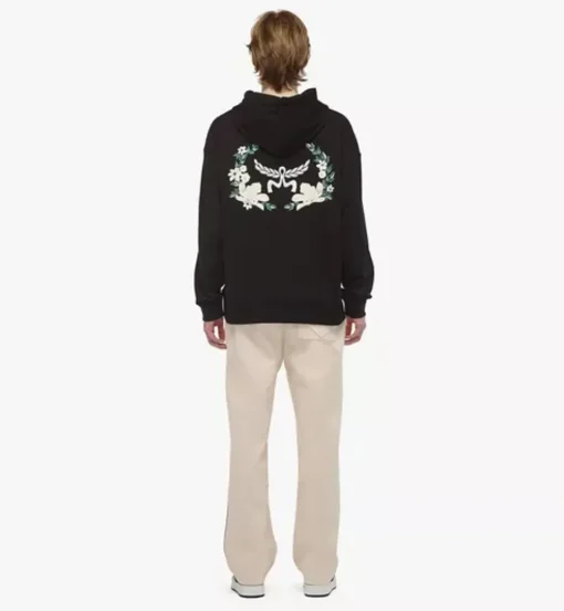 Floral Logo Hoodie In Organic Cotton