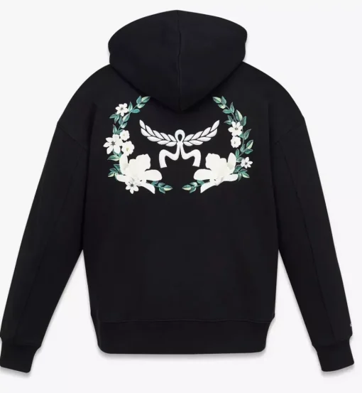 Floral Logo Hoodie In Organic Cotton