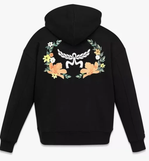 Floral Logo Hoodie In Organic Cotton