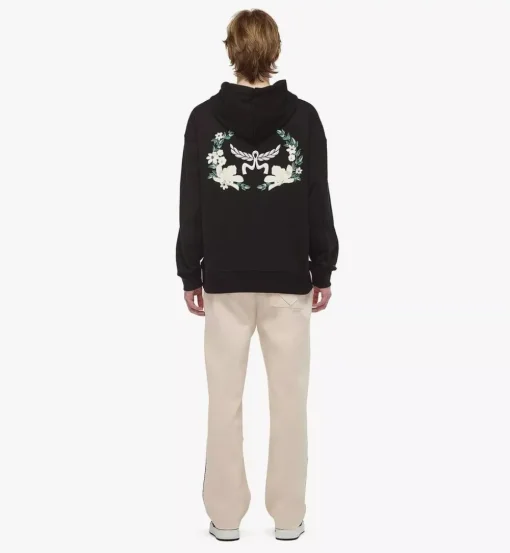 Floral Logo Hoodie In Organic Cotton