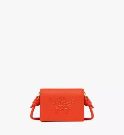 Himmel Crossbody Wallet In Embossed Logo Leather