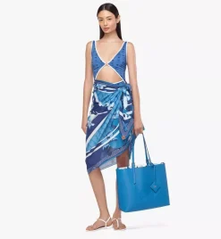 Himmel Shopper In Embossed Logo Leather