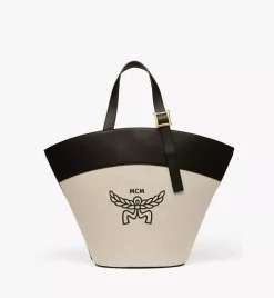 Himmel Tote In Canvas Leather Mix