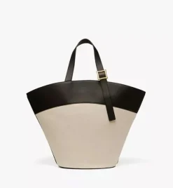 Himmel Tote In Canvas Leather Mix